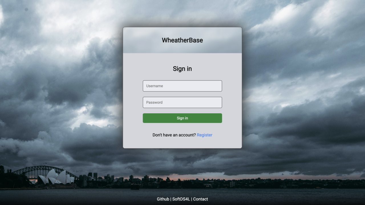 login page